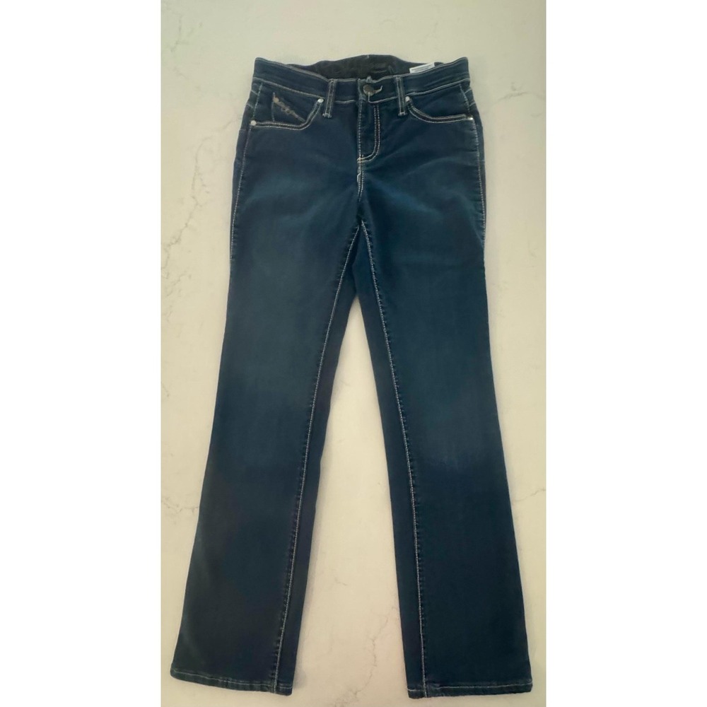 Wrangler Q-Baby Bootcut Jeans Womens 1/2 X 32 Blue Dark Wash Stretch Denim - Picture 2 of 10